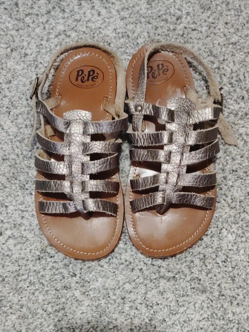 PèPè Kids Metallic Bronze Gladiator Sandals